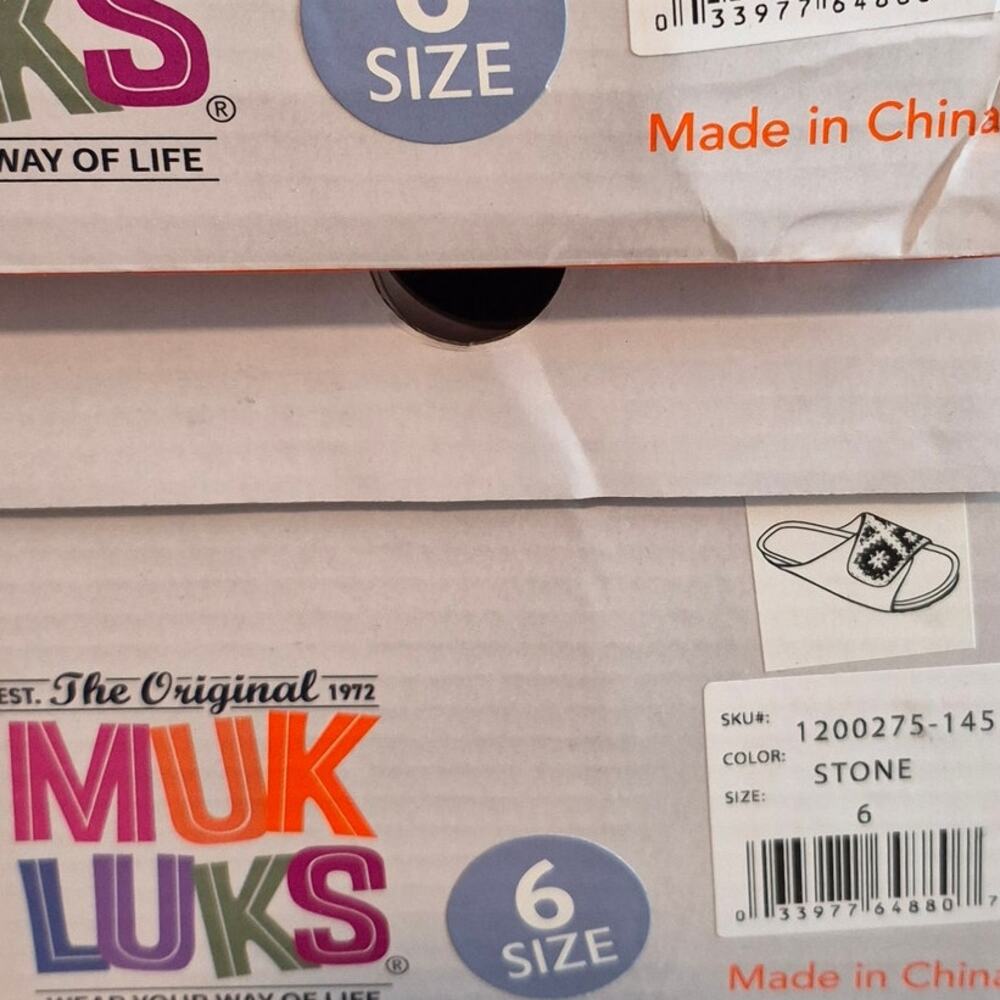 NEW MUK LUKS suede upper Gigi Crochet Slide Sandals Womens size 6 - Picture 6 of 6